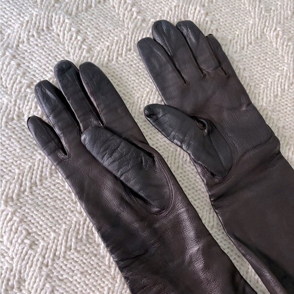SOLD Vintage Brown Leather Gloves Size ~ 6.5 - Picture 6 of 9